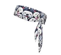 Fascia per capelli sportiva, fascia per capelli da uomo e donna per allenamento e corsa, fascia antisudore, turbante (Old English Sheepdogs)