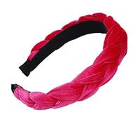 Fascia Per Capelli Tessuto fatto a mano coreano intrecciata Ampia fascia etnica Donne Girl Addent Adden Velvet Hair Hoop Glitter Colore solido Fai da te Paesaggio for lo styling. Fascia Per Capelli Do