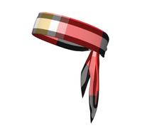 Fascia per capelli unisex-adulto con laccetto Red Grid Thin Line 2 Gingham Orange, traspirante, per allenamento, corsa, yoga e bici