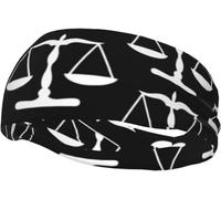 Fascia per capelli unisex con scritta "Bilance della giustizia" e scritta "Sport" per la corsa