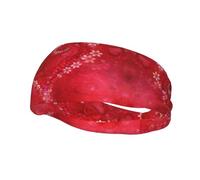 Fascia per capelli unisex, per adulti, per San Valentino, con cuore rosso e fiore, fascia elastica per il fitness e l'allenamento, fascia per capelli traspirante