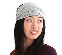 Fascia Per Capelli Uomo Bandana Cotone Donna - Fasce Cotone Biologico Testa Fascette Capelli Sportiva Pirata Grigio Chiaro L