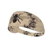 Fascia per capelli vintage con corona da regina Vitruvio e ape regina, fascia elastica unisex, fascia traspirante per sport, corsa, yoga.