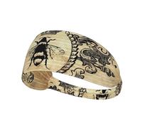 Fascia per capelli vintage con corona da regina Vitruvio e ape regina, fascia elastica unisex, fascia traspirante per sport, corsa, yoga.