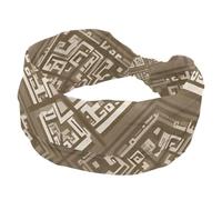 Fascia per capelli vintage orientale etnica da donna, alla moda, larga, elastica, per sudore, sport, allenamento, turbante