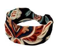 Fascia per capelli vintage orientale etnica da donna alla moda larga fascia elastica per la testa avvolgente sudore sport allenamento turbante fascia per capelli