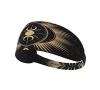 Fascia per capelli Wiccan con triplice luna e pentagramma della dea, fascia elastica unisex, fascia traspirante per sport, corsa, yoga.