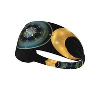 Fascia per capelli Wiccan con triplice luna e pentagramma della dea, fascia elastica unisex, fascia traspirante per sport, corsa, yoga.