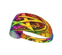 Fascia per capelli Wiccan con triplice luna e pentagramma della dea, fascia elastica unisex, fascia traspirante per sport, corsa, yoga.