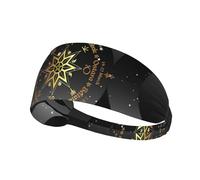 Fascia per capelli Wiccan con triplice luna e pentagramma della dea, fascia elastica unisex, fascia traspirante per sport, corsa, yoga.