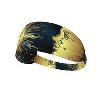 Fascia per capelli Wiccan con triplice luna e pentagramma della dea, fascia elastica unisex, fascia traspirante per sport, corsa, yoga.