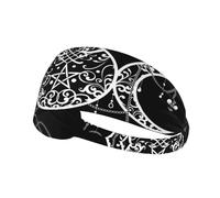 Fascia per capelli Wiccan con triplice luna e pentagramma della dea, fascia elastica unisex, fascia traspirante per sport, corsa, yoga.