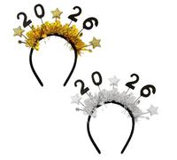 Fascia per Capodanno - Copricapo per Capodanno da 24 cm, fascia per diadema con stelle glitterate in stoffa | Accessorio per feste per adulti e ragazze, costume da carnevale in maschera per compleanno