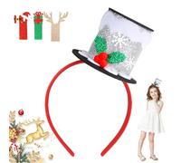 Fascia Per Cappello A Cilindro Di Babbo Natale - Copricapo Natalizio Elastico Per Feste Rosso Verde Argento | Fascia Per Costumi Da Vacanza Per Ragazze, Ragazzi, Alunni, Eventi Cosplay, Spettacoli