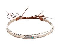 Fascia per cappello da cowboy per donne e uomini, fasce in pelle occidentale fatte a mano, perline turchesi e accenti di piume, fascia di ricambio regolabile per cappelli da cowgirl, accessori per