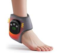 Fascia per caviglia riscaldata per dolore, massaggiatore con calore per la circolazione e il dolore, comfort del tallone, selezione regalo (grigio, confezione da 2)
