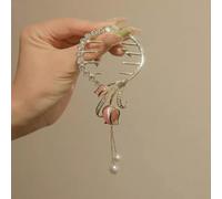 Fascia per chignon con nappe, accessorio floreale per capelli per uso quotidiano (rosa)
