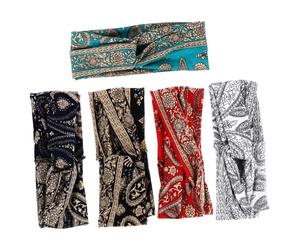 Fascia per Chioma Boho Incrociata Donna, Set 5 Pezzi | Stile Chic, Comoda in Viaggio, per Meditazione, Foto Shoot, Tiene i Chioma Lontani dal Viso Colore Casuale