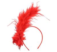 Fascia per Chioma Donna in Piuma Rossa, Copricapo Vintage per Feste | Leggera e Confortevole, Non Si Deforma Facilmente, per Halloween e Natale