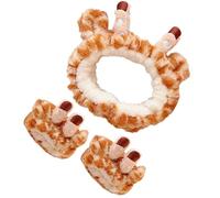 Fascia per Chioma Giraffa in Peluche, per Lavaggio Viso e Doccia | Set Creativo e Adorabile, Fascia Morbida per Fissare i Chioma, Polsini che Aiutano a Evitare Gocce Sulle Braccia