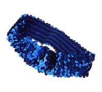 Fascia per Chioma Sportiva Paillettes Blu, Lega, 1 Pezzo | Elastica e Imbottita, per Cosplay Party e Cheerleader, Tiene i Chioma Lontani dagli Occhi