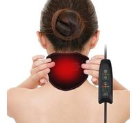 Fascia per collo caldo infusa in grafite: cuscinetto terapeutico alimentato tramite USB, tutore riscaldante per dolore al collo e rilassamento, 3 temperature e regolazioni dell'ora