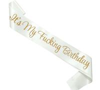 Fascia per compleanno Magnusson's Garden "" il mio compleanno da re"" con glitter bianco e oro per donne e uomini, regalo divertente per la festa