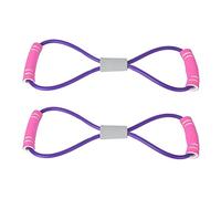Fascia per esercizi a 8 forme, Keenso 2Pcs 3 colori Attrezzo per body building per body building, yoga, pilates, braccia tirate su(viola)