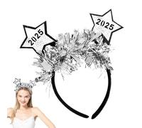 Fascia per il felice anno nuovo, fascia per il capodanno - Casco con glitter argento dorato | Accessori fotografici di felice anno nuovo, accessori per parrucchieri per le vacanze