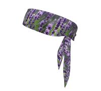 Fascia per il sudore con fiori viola lavanda floreale sport spiaggia estate tropicale cravatta fascia per il sudore uomo donna elastico umidità per corsa