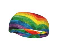 Fascia per il sudore con stampa arcobaleno graffiti, traspirante ed elastica, fascia sportiva per tutto il giorno