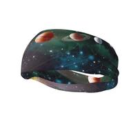 Fascia per il sudore con stampa del sistema solare dello spazio pianeta, per uomini e donne, traspirante, antiscivolo, durevole e di lunga durata