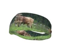 Fascia per il sudore con stampa di mucca svizzera, unisex, antiscivolo, resistente e di lunga durata