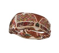 Fascia per il sudore con stampa natalizia di pan di zenzero come casa del villaggio, per uomini e donne, traspirante, antiscivolo, durevole di lunga durata