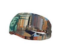 Fascia per il sudore con stampa Statua della Libertà a New York, per uomini e donne, traspirante, antiscivolo, durevole e di lunga durata