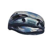 Fascia per il sudore decorativa alla moda sportiva FUUNTL Orca Killer Whale Picture Fasce per uomini e donne