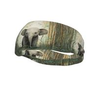 Fascia per il sudore decorativa alla moda sportiva YYHWHJDE Bamboo Forest Elephant Pattern Fasce per uomini e donne