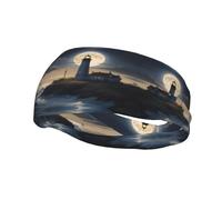 Fascia per il sudore decorativa alla moda sportiva YYHWHJDE Moonlight Faro Fasce per uomini e donne