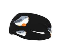 Fascia per il sudore decorativa FUUNTL Little Grey Bird che gioca con la palla Fasce per uomini e donne