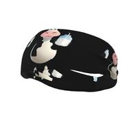 Fascia per il sudore decorativa sportiva alla moda con motivo mucca YYHWHJDE che tiene una bottiglia di latte Fasce per uomini e donne