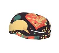 Fascia per il sudore decorativa sportiva alla moda FUUNTL Heart Crush Flower Picture Fasce per uomini e donne