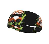 Fascia per il sudore decorativa sportiva alla moda FUUNTL Panda rosso nella foresta di bambù Fasce per uomini e donne