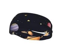 Fascia per il sudore decorativa sportiva alla moda FUUNTL Saturno Jupiter Earth Picture Fasce per uomini e donne