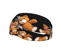 Fascia per il sudore decorativa sportiva alla moda HJFCZH Broken Bear Toys Stampe traspirante elastico adatto per ciclismo yoga corsa