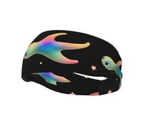 Fascia per il sudore decorativa sportiva alla moda HJFCZH cielo stellato pesce dagli occhi grandi Stampe traspirante elastico adatto per ciclismo yoga corsa