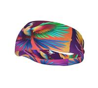 Fascia per il sudore decorativa sportiva alla moda WHJSSF Colorful Phoenix Pattern traspirante elastico adatto per ciclismo yoga corsa