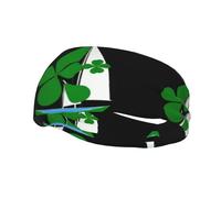 Fascia per il sudore decorativa sportiva alla moda WHJSSF Green Clover barca a vela Immagine traspirante elastico adatto per ciclismo yoga corsa