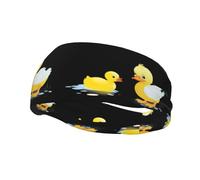 Fascia per il sudore decorativa sportiva alla moda WHJSSF Poor Little Yellow Duck Pattern traspirante elastico adatto per ciclismo yoga corsa
