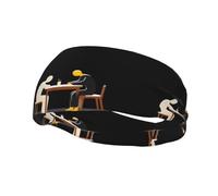 Fascia per il sudore decorativa sportiva alla moda WHJSSF silenzio Stampa traspirante elastica adatta per ciclismo yoga corsa