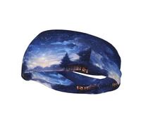 Fascia per il sudore decorativa sportiva alla moda WHJSSF Snow che cade in tutto il cielo Modello traspirante elastico adatto per ciclismo yoga corsa